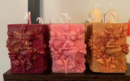 Beeswax Fairy Candle Trio