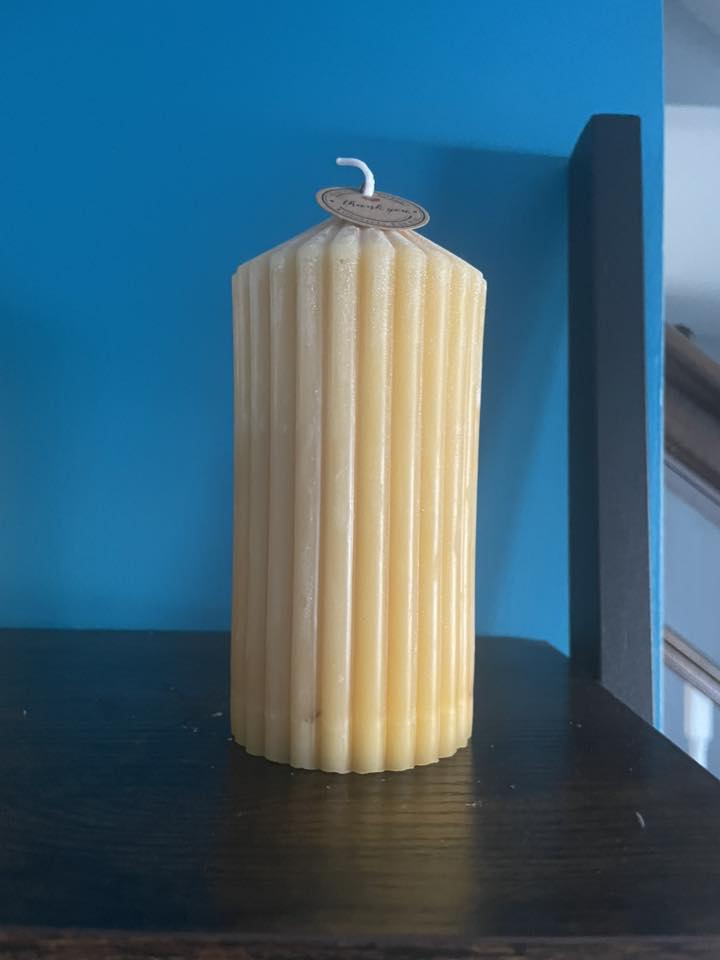 Large Beeswax Pillar Candle